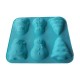 Forma silicon 6 cavitati, Turta dulce, Prajituri, Briose, Albastru, 29 cm, 273COF