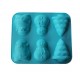 Forma silicon 6 cavitati, Turta dulce, Prajituri, Briose, Albastru, 29 cm, 273COF