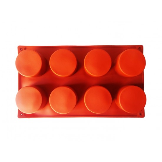 Forma silicon 8 cavitati, Pentru prajituri, Maro, 28 cm, 389COF