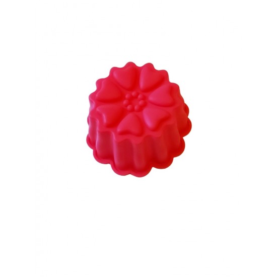 Forma silicon pentru briose, 1 cavitate, Rosu, 9 cm, 330COF