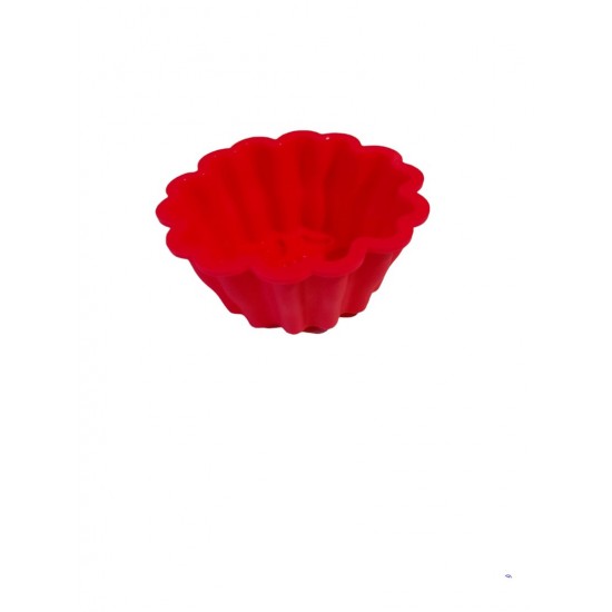 Forma silicon pentru briose, 3 cavitati, Rosu, 9 cm, 331COF