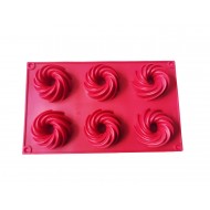 Forma silicon pentru prajituri, 6 cavitati, Spirala, 155COF