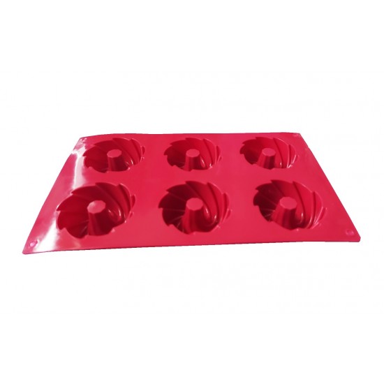 Forma silicon pentru prajituri, 6 cavitati, Spirala, 155COF