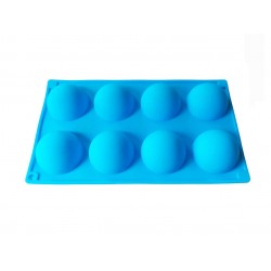 Forma silicon pentru prajituri turnate, Albastru, 8 cavitati, 28 cm, 432COF