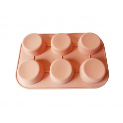 Forma silicon pentru prajituri turnate, Bej, 6 cavitati, 30 cm, 431COF