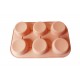 Forma silicon pentru prajituri turnate, Bej, 6 cavitati, 30 cm, 431COF