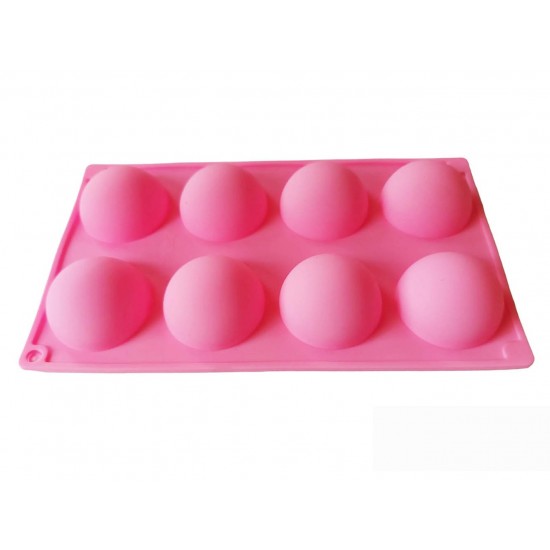 Forma silicon pentru prajituri turnate, Roz, 8 cavitati, 28 cm, 432COF-1