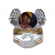 Candela cu doua maini, Fecioara Maria cu pruncul IIsus Hristos, 17 cm, GXL047 Candela cu doua maini, Fecioara Maria cu pruncul IIsus Hristos, 17 cm, GXL047