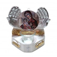 Candela cu doua maini, Fecioara Maria cu pruncul IIsus Hristos, 17 cm, GXL050 Candela cu doua maini, Fecioara Maria cu pruncul IIsus Hristos, 17 cm, GXL050