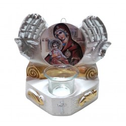 Candela cu doua maini, Fecioara Maria cu pruncul IIsus Hristos, 17 cm, GXL050 Candela cu doua maini, Fecioara Maria cu pruncul IIsus Hristos, 17 cm, GXL050