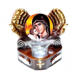 Candela cu doua maini, Fecioara Maria cu pruncul IIsus Hristos, 17 cm, GXL051 Candela cu doua maini, Fecioara Maria cu pruncul IIsus Hristos, 17 cm, GXL051