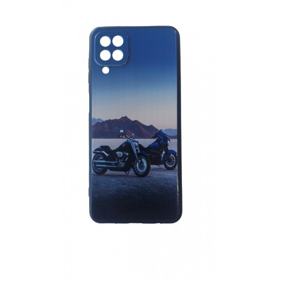 Husa telefon compatibila cu Samsung Galaxy A12, Albastru, Motocicleta, 276HT