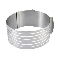 Inel feliator blat de tort ajustabil 8 cm, 16-20 cm, otel inoxidabil, 145COF Inel feliator blat de tort ajustabil 8 cm, 16-20 cm, otel inoxidabil, 145COF