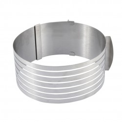 Inel feliator blat de tort ajustabil 8 cm, 24-30 cm, otel inoxidabil, 146COF Inel feliator blat de tort ajustabil 8 cm, 24-30 cm, otel inoxidabil, 146COF