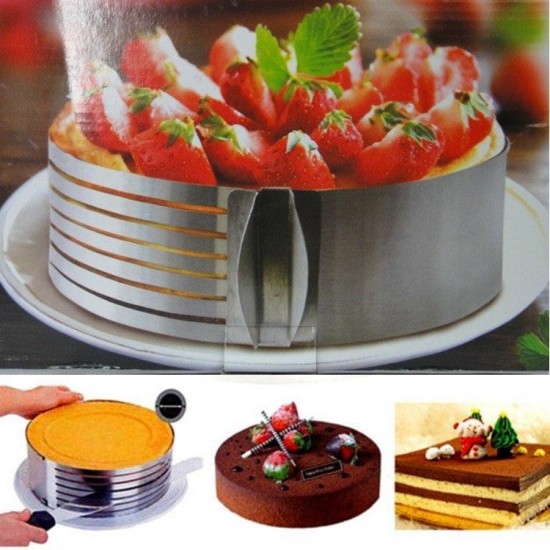 Inel feliator blat de tort ajustabil 8 cm, 24-30 cm, otel inoxidabil, 146COF Inel feliator blat de tort ajustabil 8 cm, 24-30 cm, otel inoxidabil, 146COF