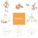 Jucarie de indemanare, Set constructii din lemn natural, 60 piese, SL1500 Jucarie de indemanare, Set constructii din lemn natural, 60 piese, SL1500