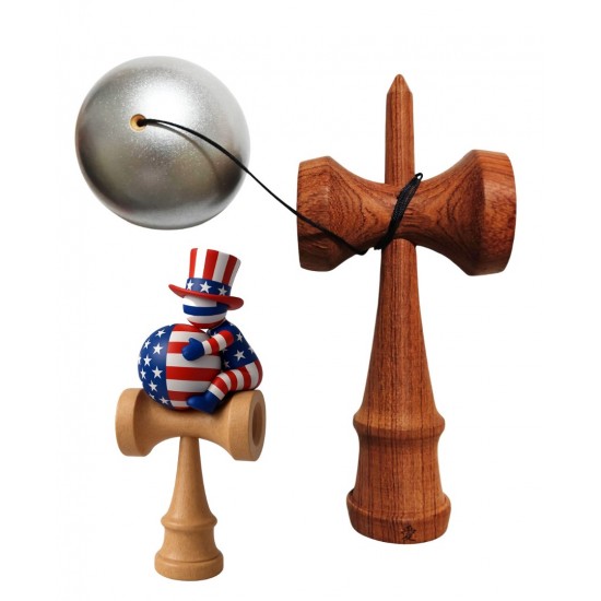 Kendama din lemn natural, Bila lemn + Sticker Waterproof USA pentru telefon, 167KD Kendama din lemn natural, Bila lemn + Sticker Waterproof USA pentru telefon, 167KD