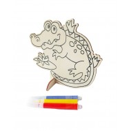 Pictura pe lemn, Model Crocodil, 14 cm, 200LF