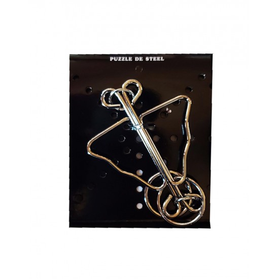 Puzzle brain twister din metal, Pentru copii si adolescenti, 10 cm, 476CUB-3 Puzzle brain twister din metal, Pentru copii si adolescenti, 10 cm, 476CUB-3