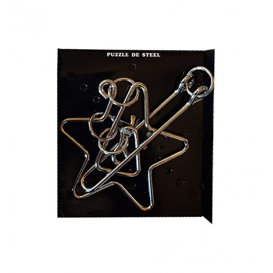Puzzle brain twister din metal, Pentru copii si adolescenti, 10 cm, 476CUB-9 Puzzle brain twister din metal, Pentru copii si adolescenti, 10 cm, 476CUB-9