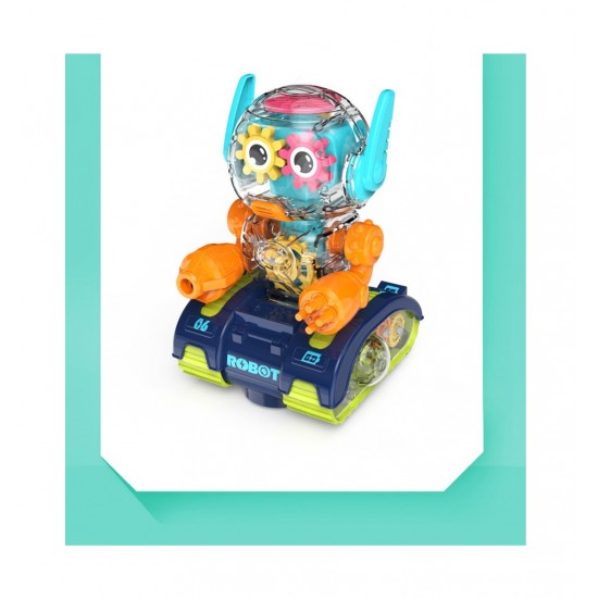 Robot Transparent Gear, Canta si lumineaza, Albastru, 17133SX-1 Robot Transparent Gear, Canta si lumineaza, Albastru, 17133SX-1