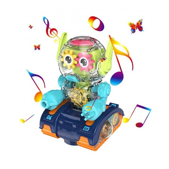 Robot Transparent Gear, Canta si lumineaza, Verde, 17133SX Robot Transparent Gear, Canta si lumineaza, Verde, 17133SX