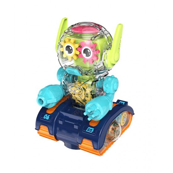 Robot Transparent Gear, Canta si lumineaza, Verde, 17133SX Robot Transparent Gear, Canta si lumineaza, Verde, 17133SX