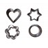 Set 12 forme decupatoare, Forme pentru biscuiti, Turta dulce, 5.5 cm, 307COF