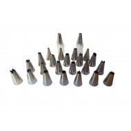 Set 27 de piese pentru ornat din inox cu adaptor si pos inclus, 53 cm, 391COF Set 27 de piese pentru ornat din inox cu adaptor si pos inclus, 53 cm, 391COF