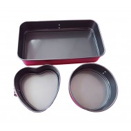 Set 3 Tavi mini pentru prajituri, Dreptunghiular, rotund, inima,156COF Set 3 Tavi mini pentru prajituri, Dreptunghiular, rotund, inima,156COF