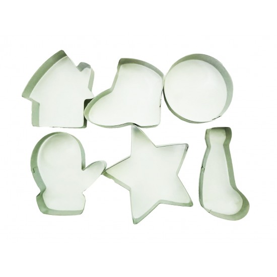 Set 6 forme decupatoare tema Craciun, pentru biscuiti sau gogosi, 6 cm, 513COF Set 6 forme decupatoare tema Craciun, pentru biscuiti sau gogosi, 6 cm, 513COF