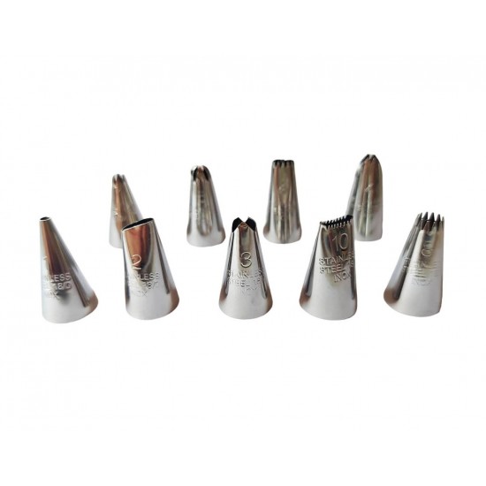 Set 9 duiuri ornat din inox, 3x1.8 cm, 443COF Set 9 duiuri ornat din inox, 3x1.8 cm, 443COF