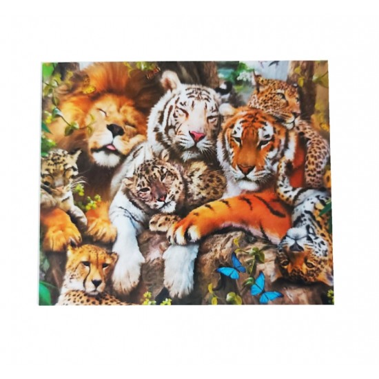 Set pictura cu diamante 5D, Model Animale salbatice, 50 cm, 174918C-9 Set pictura cu diamante 5D, Model Animale salbatice, 50 cm, 174918C-9