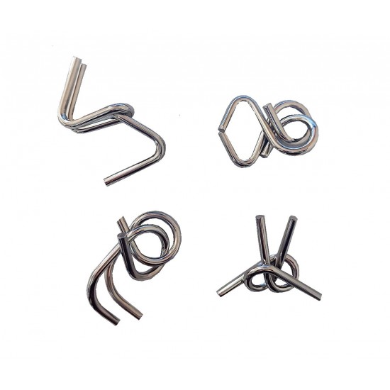 Set puzzle Brain Twister 4 jocuri din Metal, pentru copii si adolescenti, 486CUB Set puzzle Brain Twister 4 jocuri din Metal, pentru copii si adolescenti, 486CUB