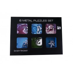 Set  puzzle Brain Twister 6 jocuri din Metal, pentru copii si adolescenti, Animale marine, 375CUB-1