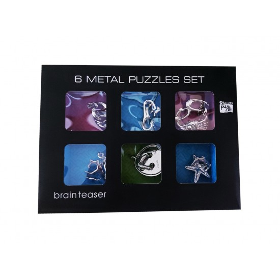 Set puzzle Brain Twister 6 jocuri din Metal, pentru copii si adolescenti, Animale marine, 375CUB-1 Set puzzle Brain Twister 6 jocuri din Metal, pentru copii si adolescenti, Animale marine, 375CUB-1