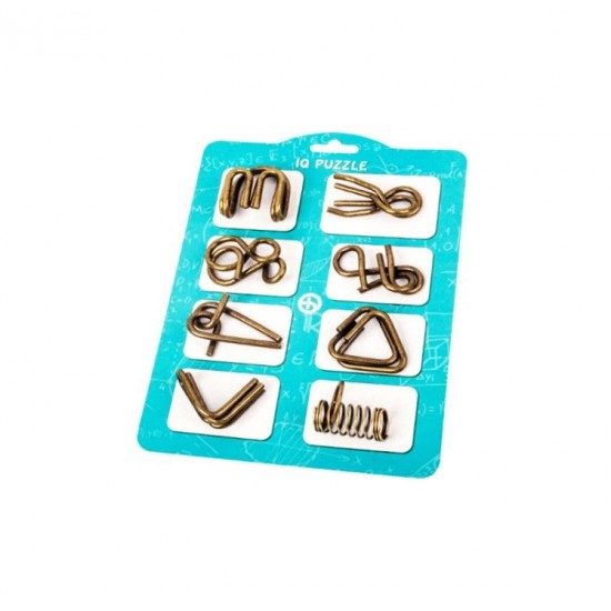 Set puzzle Brain Twister 8 jocuri din Metal, pentru copii si adolescenti, 392CUB-1 Set puzzle Brain Twister 8 jocuri din Metal, pentru copii si adolescenti, 392CUB-1