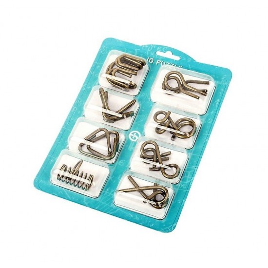 Set puzzle Brain Twister 8 jocuri din Metal, pentru copii si adolescenti, 392CUB-1 Set puzzle Brain Twister 8 jocuri din Metal, pentru copii si adolescenti, 392CUB-1