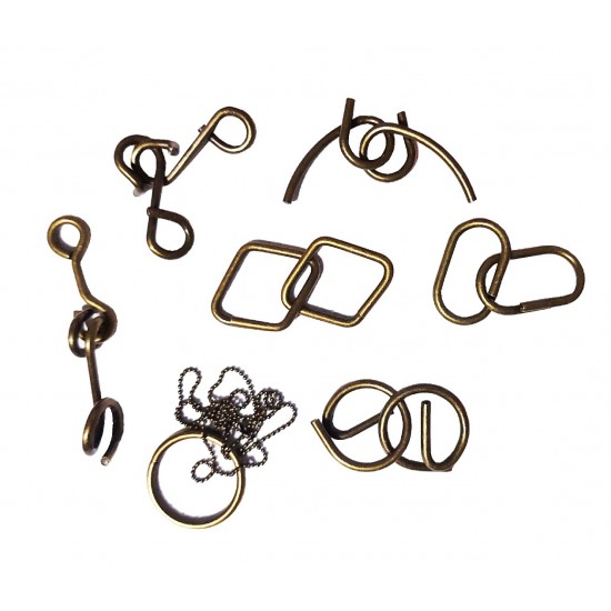 Set puzzle Brain Twister 8 jocuri din Metal, pentru copii si adolescenti, 393CUB-1 Set puzzle Brain Twister 8 jocuri din Metal, pentru copii si adolescenti, 393CUB-1