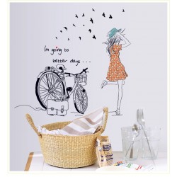 Sticker decorativ, Bicicleta, Better days, 95 cm, 708STK Sticker decorativ, Bicicleta, Better days, 95 cm, 708STK