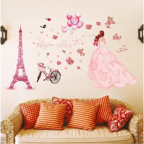Sticker decorativ, Bonjour Paris, 130 cm, 782STK Sticker decorativ, Bonjour Paris, 130 cm, 782STK