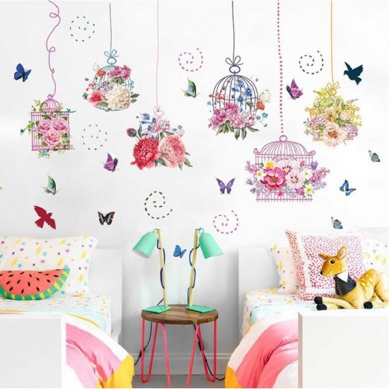 Sticker decorativ, Colivii cu flori, 150 cm, 776STK Sticker decorativ, Colivii cu flori, 150 cm, 776STK