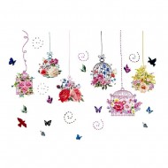 Sticker decorativ, Colivii cu flori, 150 cm, 776STK Sticker decorativ, Colivii cu flori, 150 cm, 776STK