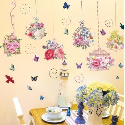 Sticker decorativ, Colivii cu flori, 150 cm, 776STK Sticker decorativ, Colivii cu flori, 150 cm, 776STK