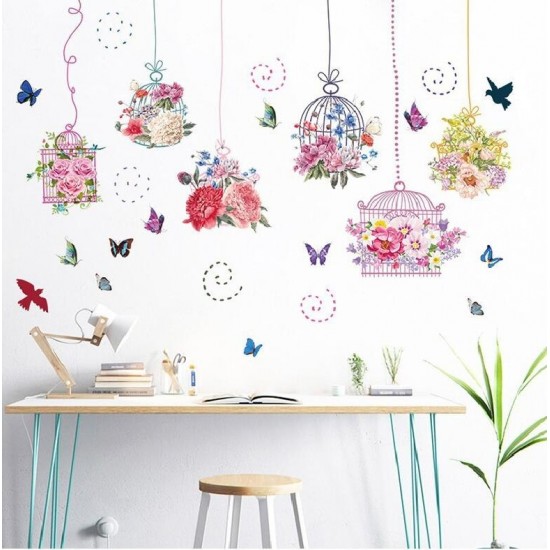 Sticker decorativ, Colivii cu flori, 150 cm, 776STK Sticker decorativ, Colivii cu flori, 150 cm, 776STK