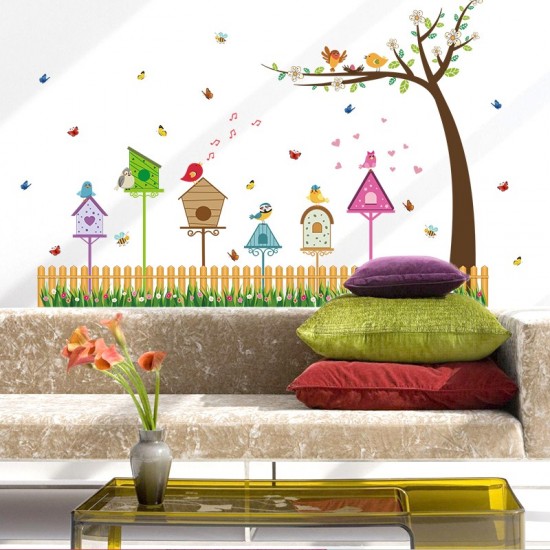 Sticker decorativ, Colivii cu pasari si fluturi, 85 cm, 752STK Sticker decorativ, Colivii cu pasari si fluturi, 85 cm, 752STK