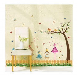 Sticker decorativ, Colivii cu pasari si fluturi, 85 cm, 752STK Sticker decorativ, Colivii cu pasari si fluturi, 85 cm, 752STK