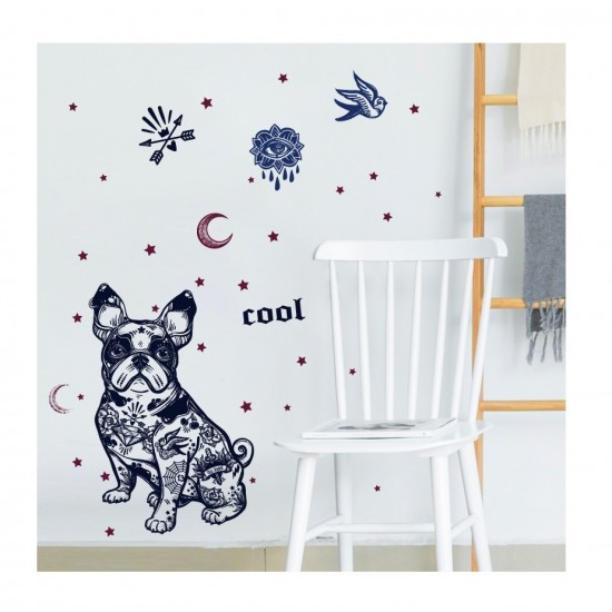 Sticker decorativ, Cool Dog, Old school, 77 cm, 726STK