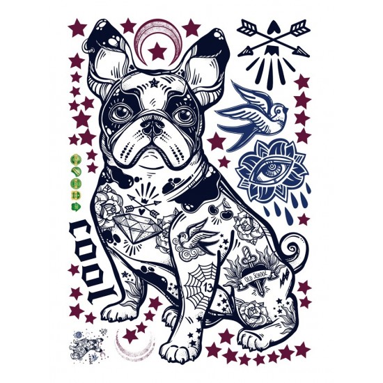 Sticker decorativ, Cool Dog, Old school, 77 cm, 726STK