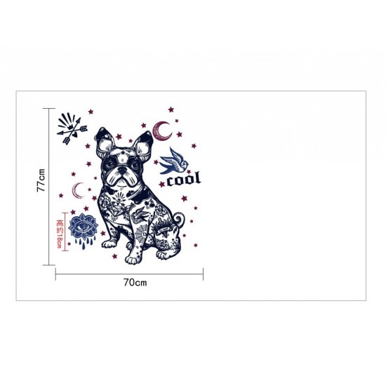 Sticker decorativ, Cool Dog, Old school, 77 cm, 726STK